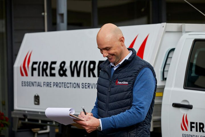 Fire and Wire fire protection team member at work