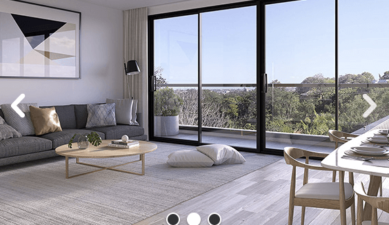 An interior view of a living room at Thornbury’s 7 North apartments